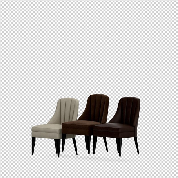 Representación aislada de la silla 3D