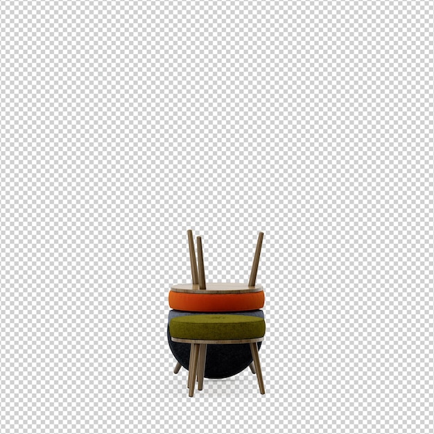 Representación aislada de la silla 3D