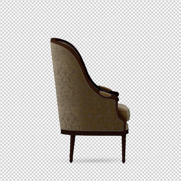 Representación aislada de la silla 3D