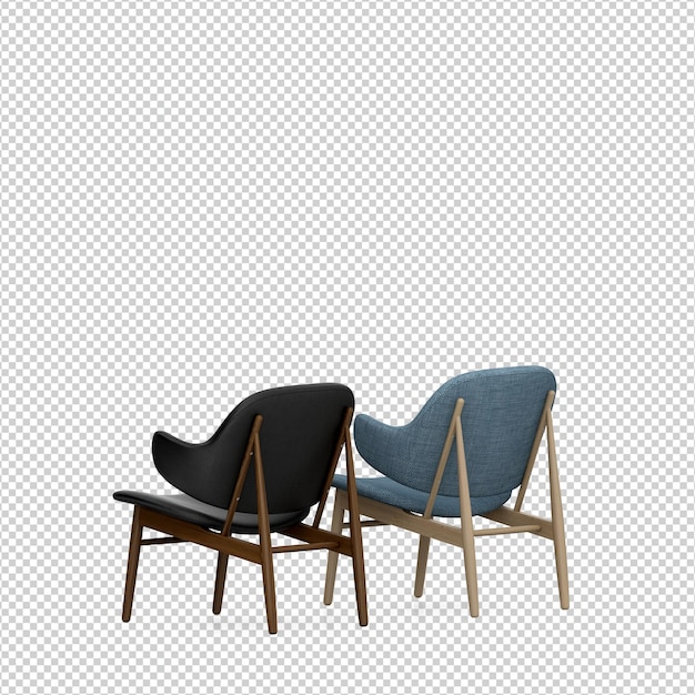 Representación aislada de sillas 3D