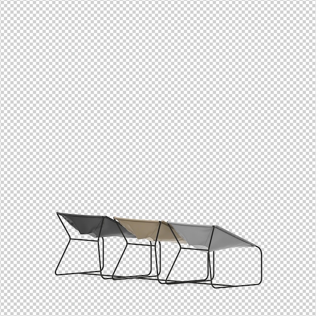 Representación aislada de sillas 3D
