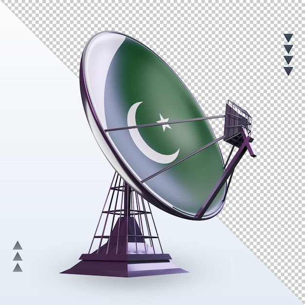 Representación de la bandera de pakistán por satélite 3d vista izquierda