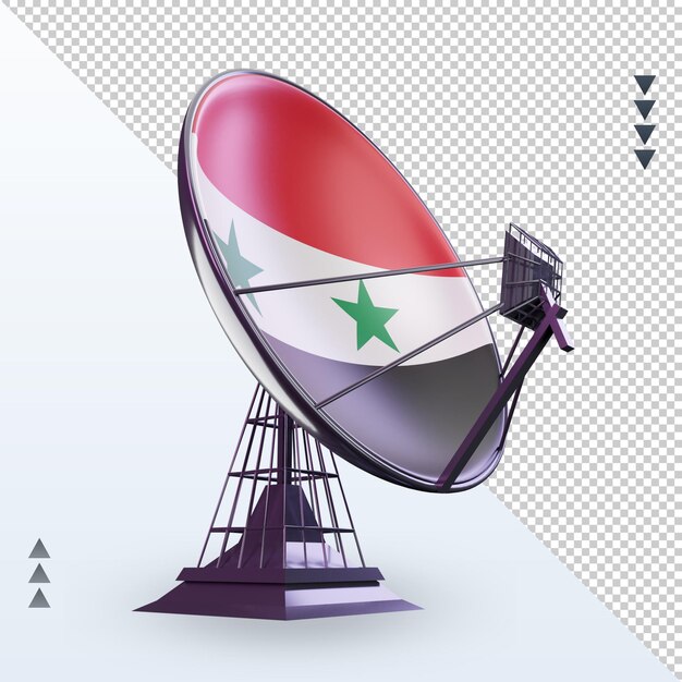 PSD representación de la bandera de siria satélite 3d vista izquierda