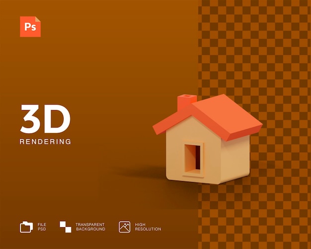Representación casera 3D aislada
