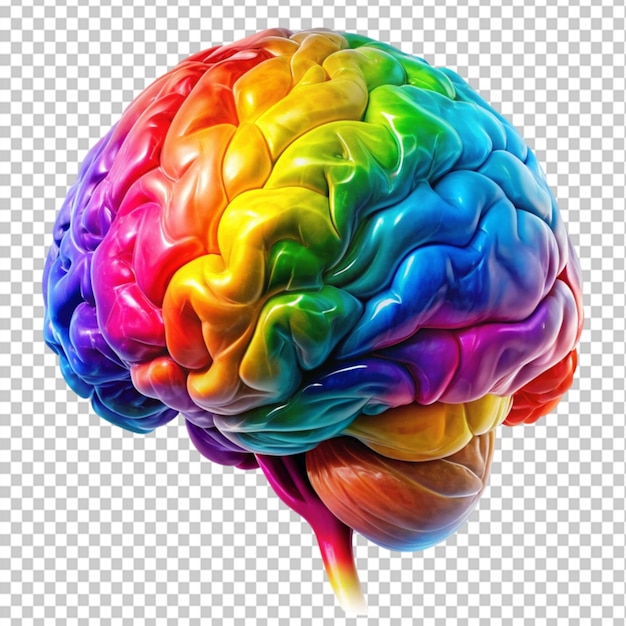 una representación colorida y artística de un humano en un fondo transparente