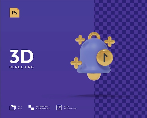 Representación del concepto de icono de notificación 3D