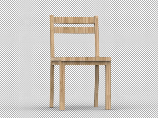 Representación de creador de escena de silla 3d aislada para proyectos de diseño de interiores o decoración.