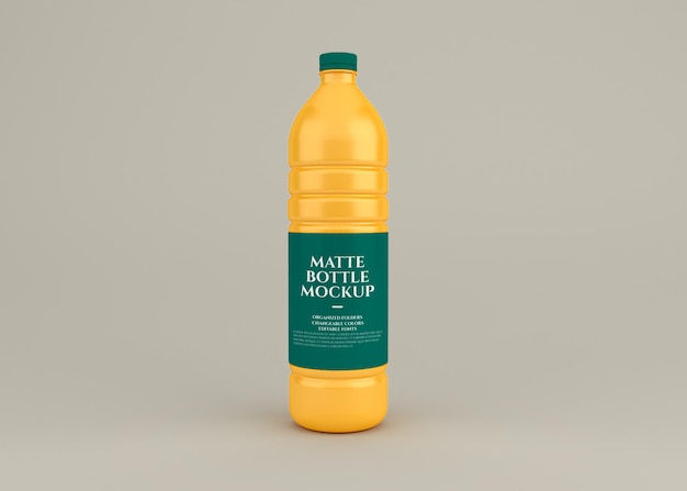 Representación de diseño de maqueta de botella mate