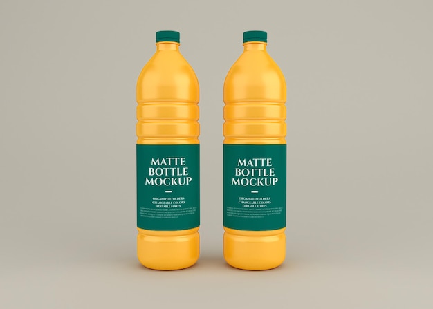 Representación de diseño de maqueta de botella mate