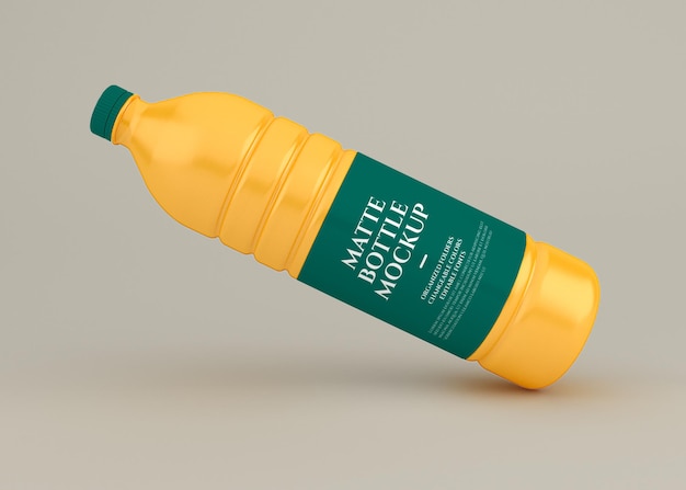 Representación de diseño de maqueta de botella mate