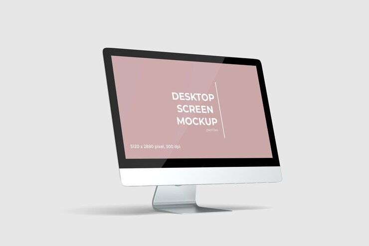 Representación de diseño de maqueta de escritorio usolated