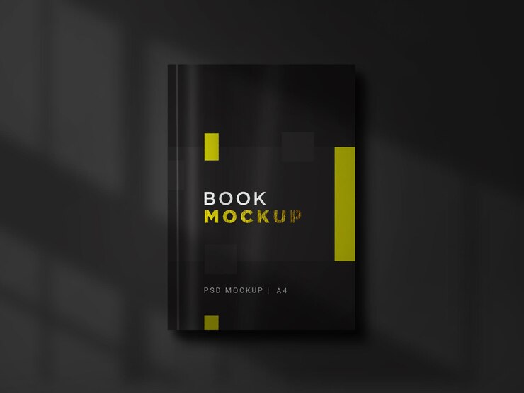 Representación de diseño de maqueta de portada de libro negro