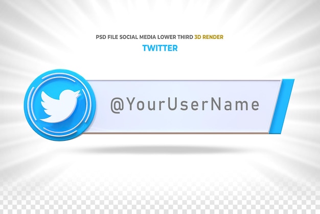 Representación de estilo 3d de banner de tercio inferior de Twitter