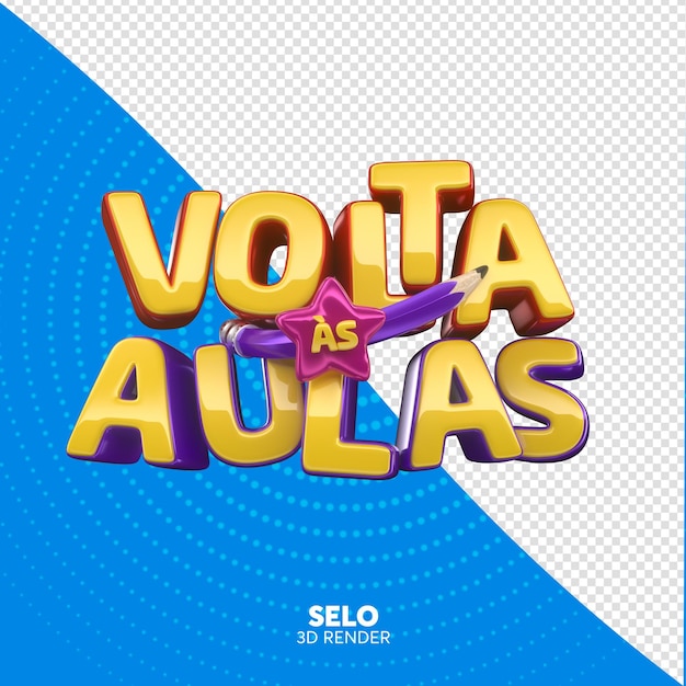 Representación de etiquetas 3d de regreso a la escuela PSD