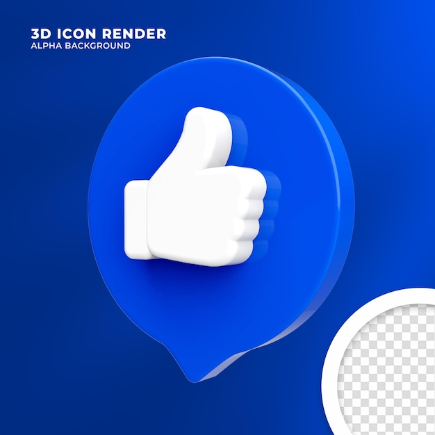 Representación de facebook de notificación 3d