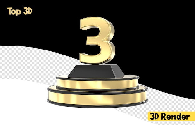 Representación de fondo transparente en 3D en la parte superior