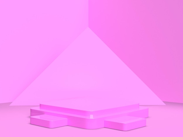 Representación geométrica del podio rosa 3d