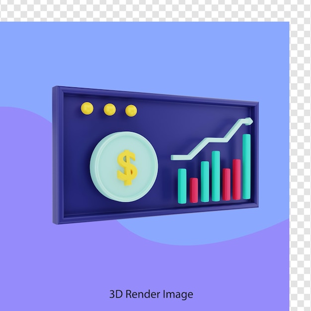 PSD representación gráfica 3d de billetes de dólar en aumento