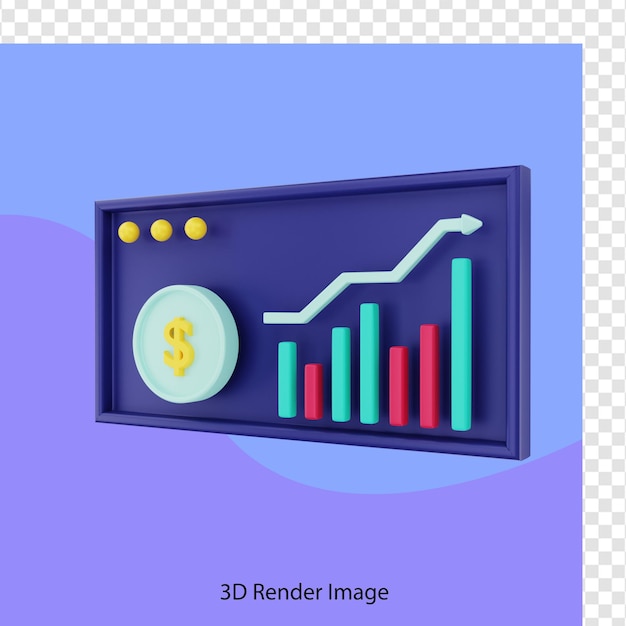 PSD representación gráfica 3d de billetes de dólar en aumento