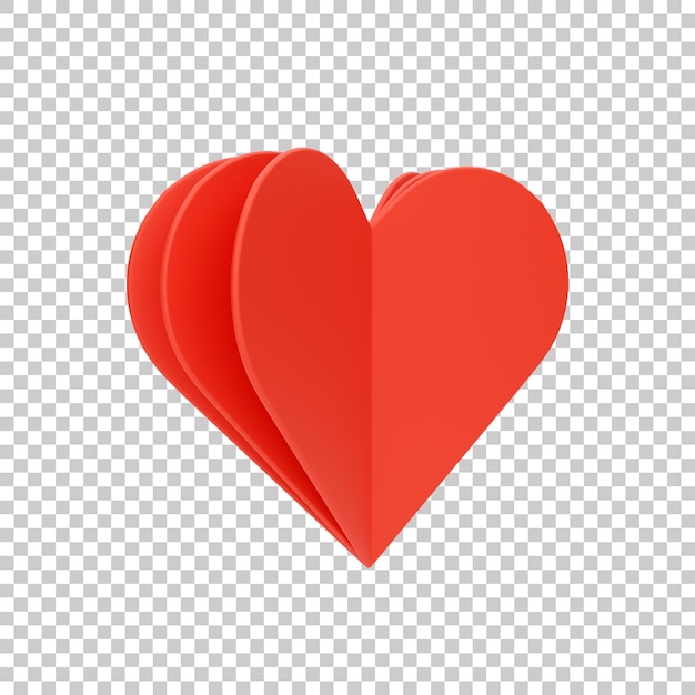 Representación de icono 3d de la interfaz de usuario objeto amor corazón