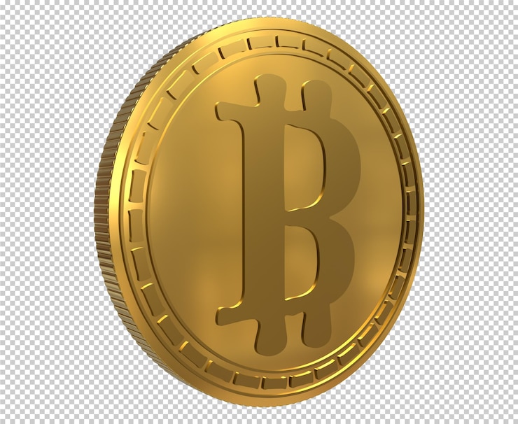PSD representación de icono de bitcoin 3d, ilustración de moneda dorada, icono de moneda de criptomoneda dorada, blockchain