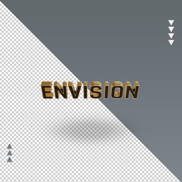 Representación de icono de oro negro 3d envision vista superior