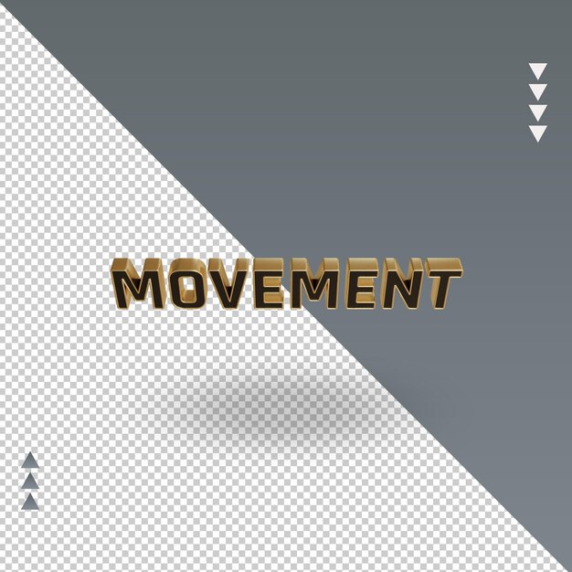 PSD representación de icono de oro negro de movimiento 3d vista superior