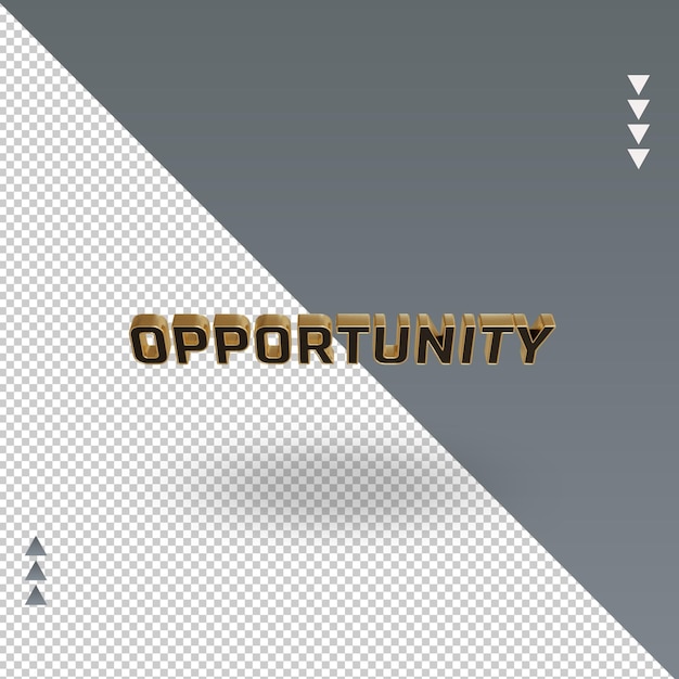 Representación de icono de oro negro de oportunidad 3d Vista superior