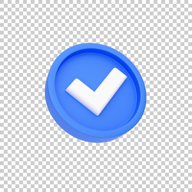 Representación de iconos 3d de la marca de verificación del objeto de la interfaz de usuario