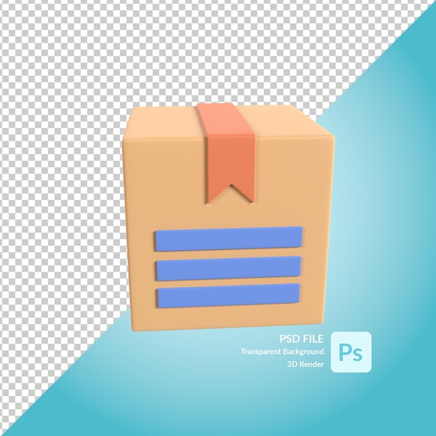 representación de ilustración 3d de caja de paquete