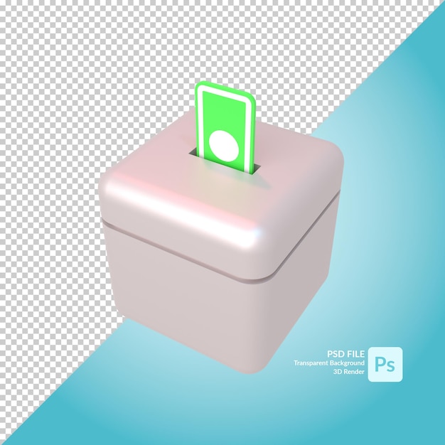 Representación de ilustración 3d de caja Zakat