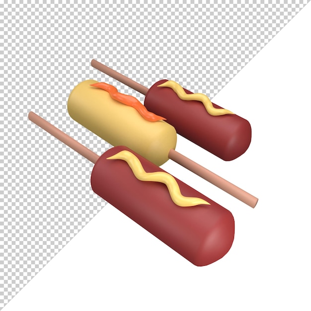 Representación de la ilustración 3d de Corndog