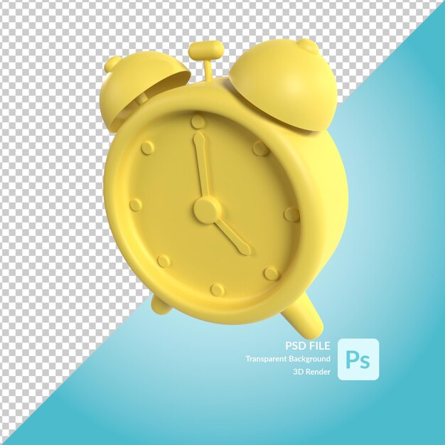 Representación de ilustración 3d de despertador