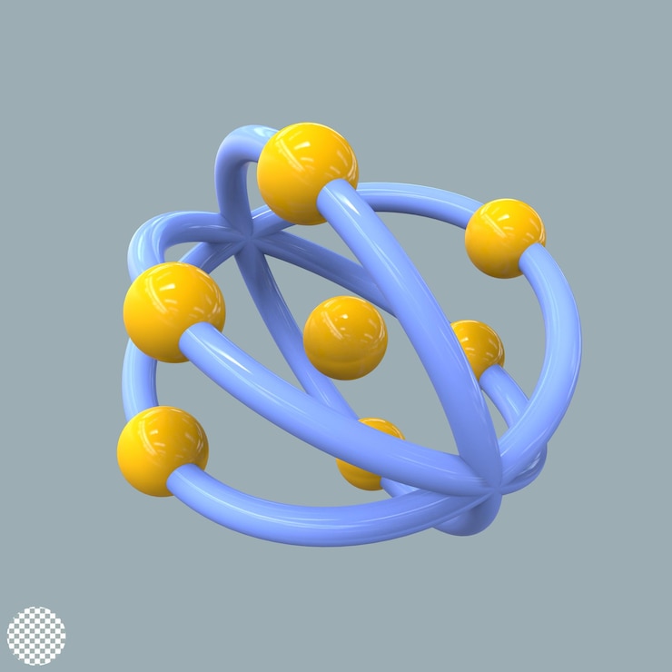 PSD representación de ilustración 3d de estenosis de órbita atómica
