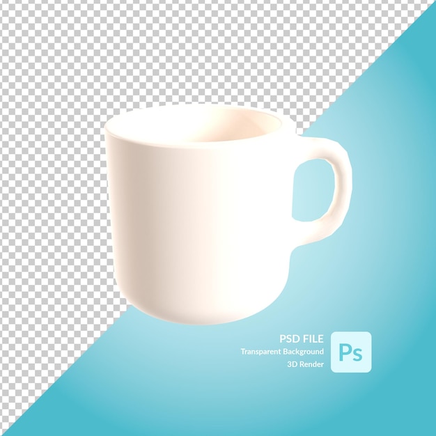 PSD representación de la ilustración 3d de la taza