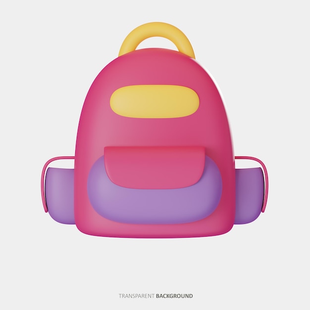 PSD representación de ilustración de icono 3d de mochila