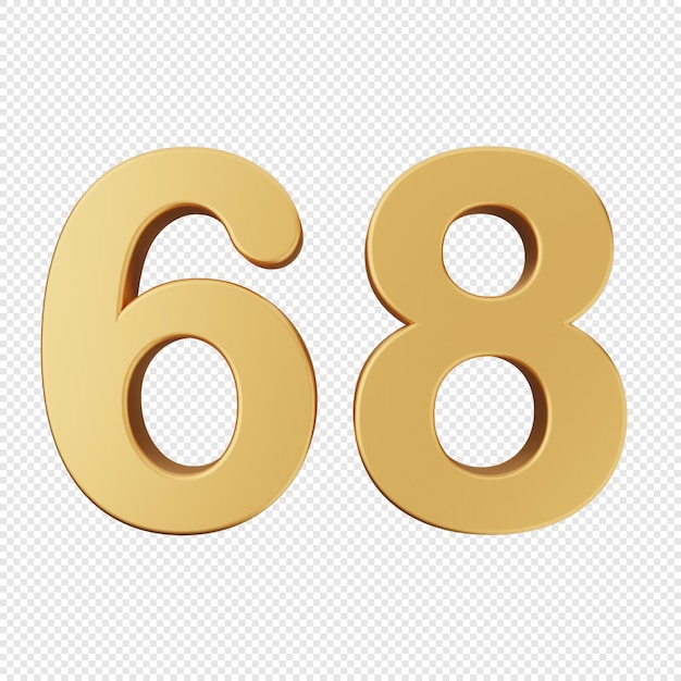 Representación de ilustración de icono de oro número 3d