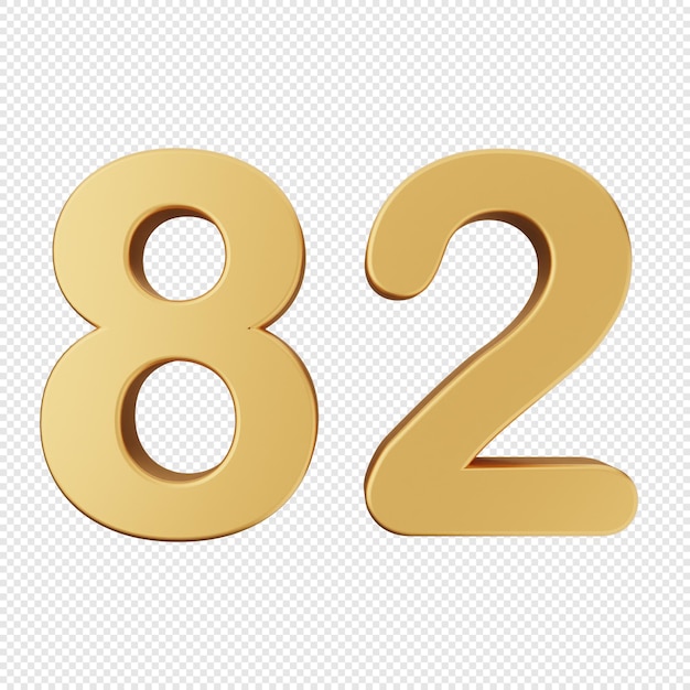 Representación de ilustración de icono de oro número 3d