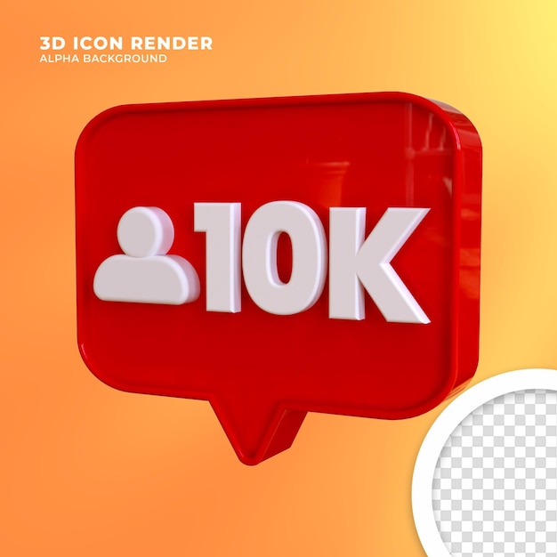 Representación de instagram de notificación 3d