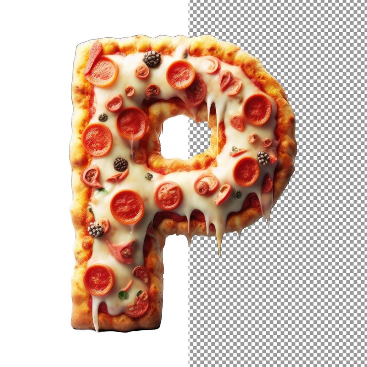 PSD representación de las letras de sizzling pizza png