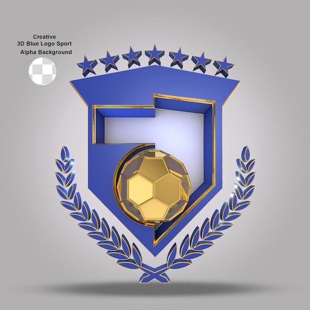 Representación del logotipo del deporte azul 3d