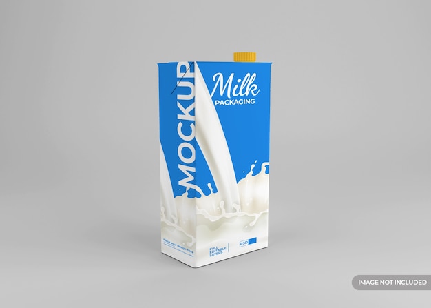 Representación de maqueta de envasado de leche aislada