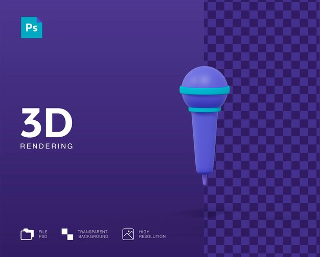 Representación de micrófono 3D aislado