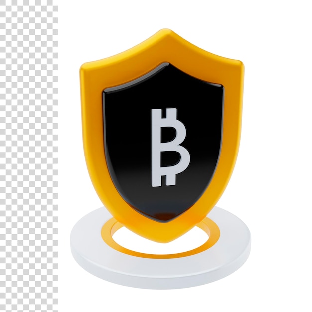 Representación o ilustración 3d Criptomoneda asegurada