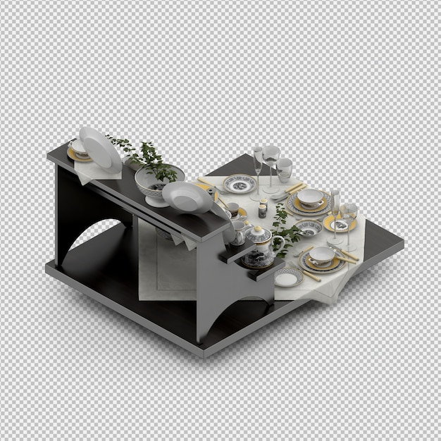 Representación de platos aislados aislados en 3D