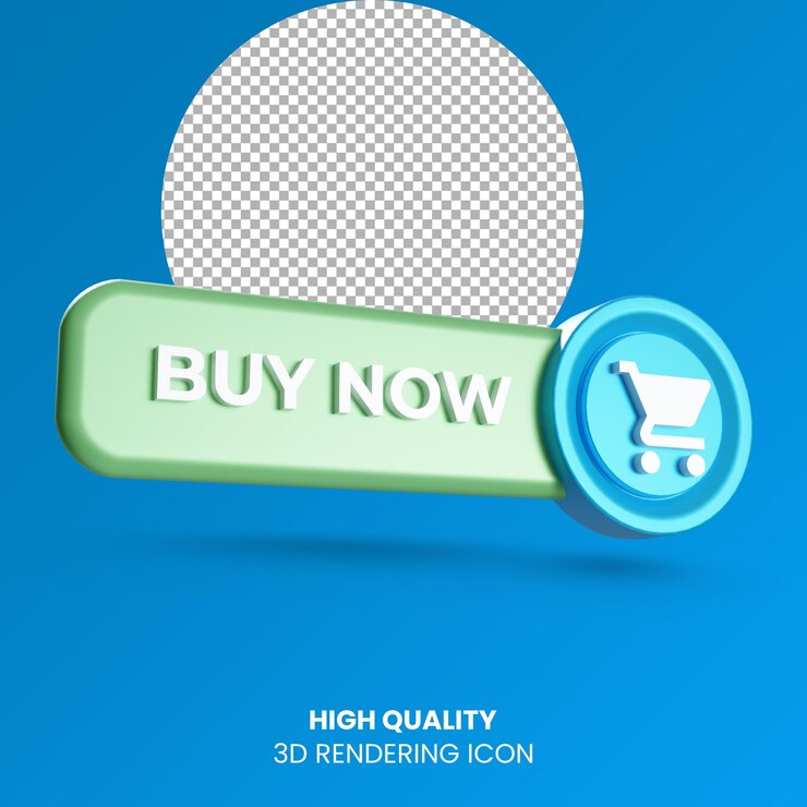 Representación realista 3D comprar ahora icono