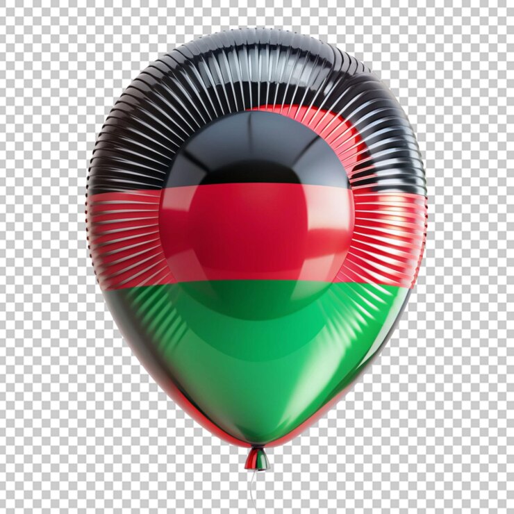 PSD representación realista de la bandera de malawi con un globo 3d