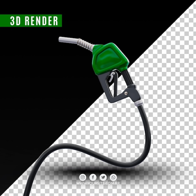 PSD representación realista del diseño de la bomba de gas 3d psd premium