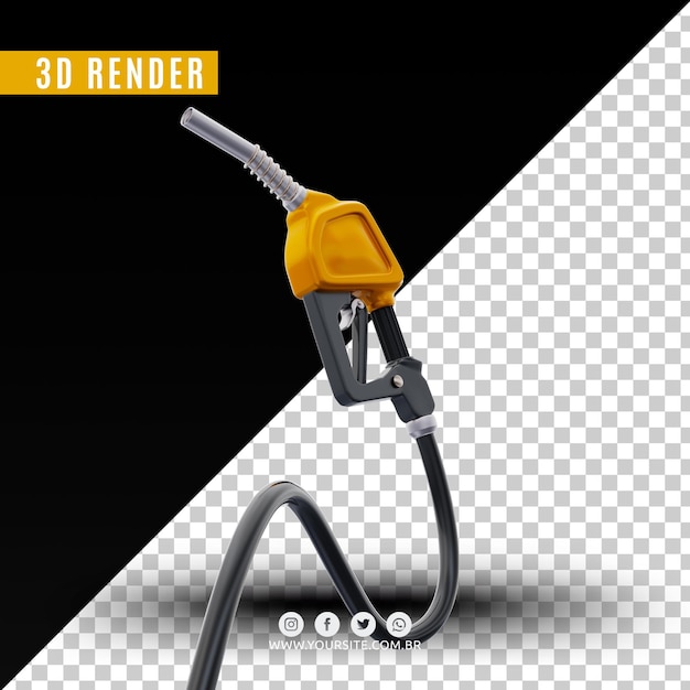 PSD representación realista del diseño de la bomba de gas 3d psd premium