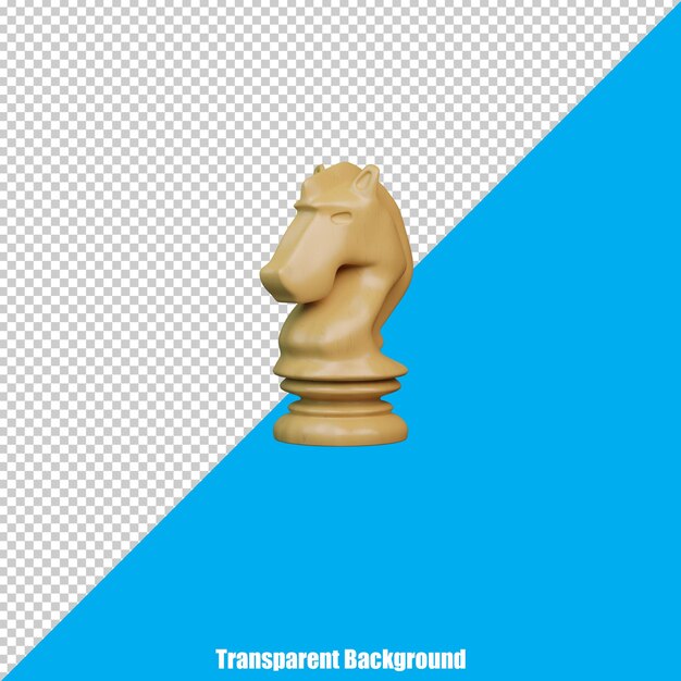 Representación realista estilizada en 3D de piezas de ajedrez sobre un fondo transparente